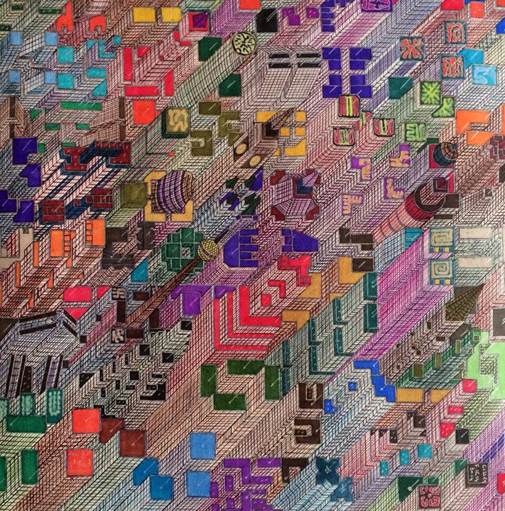 <strong>Untitled</strong> <br/> MC 07 Markers and ballpoint pens on paper / 40 x 40cm / 2014  
